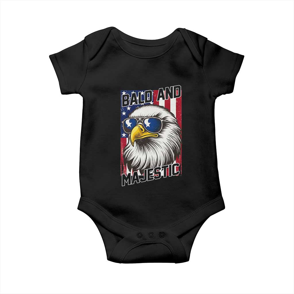 Bald and Majestic Baby Onesie Patriotic Bald Eagle 4th Of July