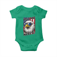 Bald and Majestic Baby Onesie Patriotic Bald Eagle 4th Of July