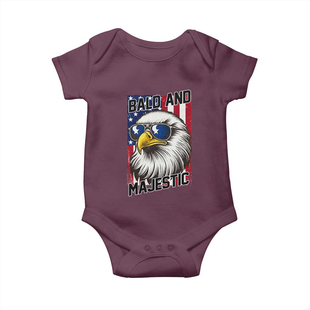 Bald and Majestic Baby Onesie Patriotic Bald Eagle 4th Of July