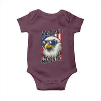 Bald and Majestic Baby Onesie Patriotic Bald Eagle 4th Of July