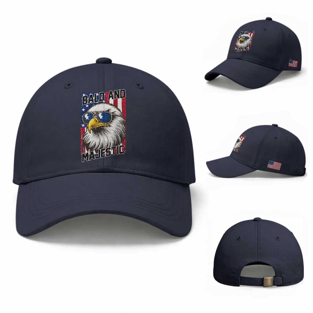 Bald and Majestic Baseball Cap Patriotic Bald Eagle 4th Of July