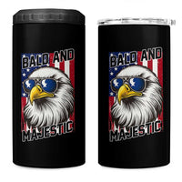 Bald and Majestic 4 in 1 Can Cooler Tumbler Patriotic Bald Eagle 4th Of July