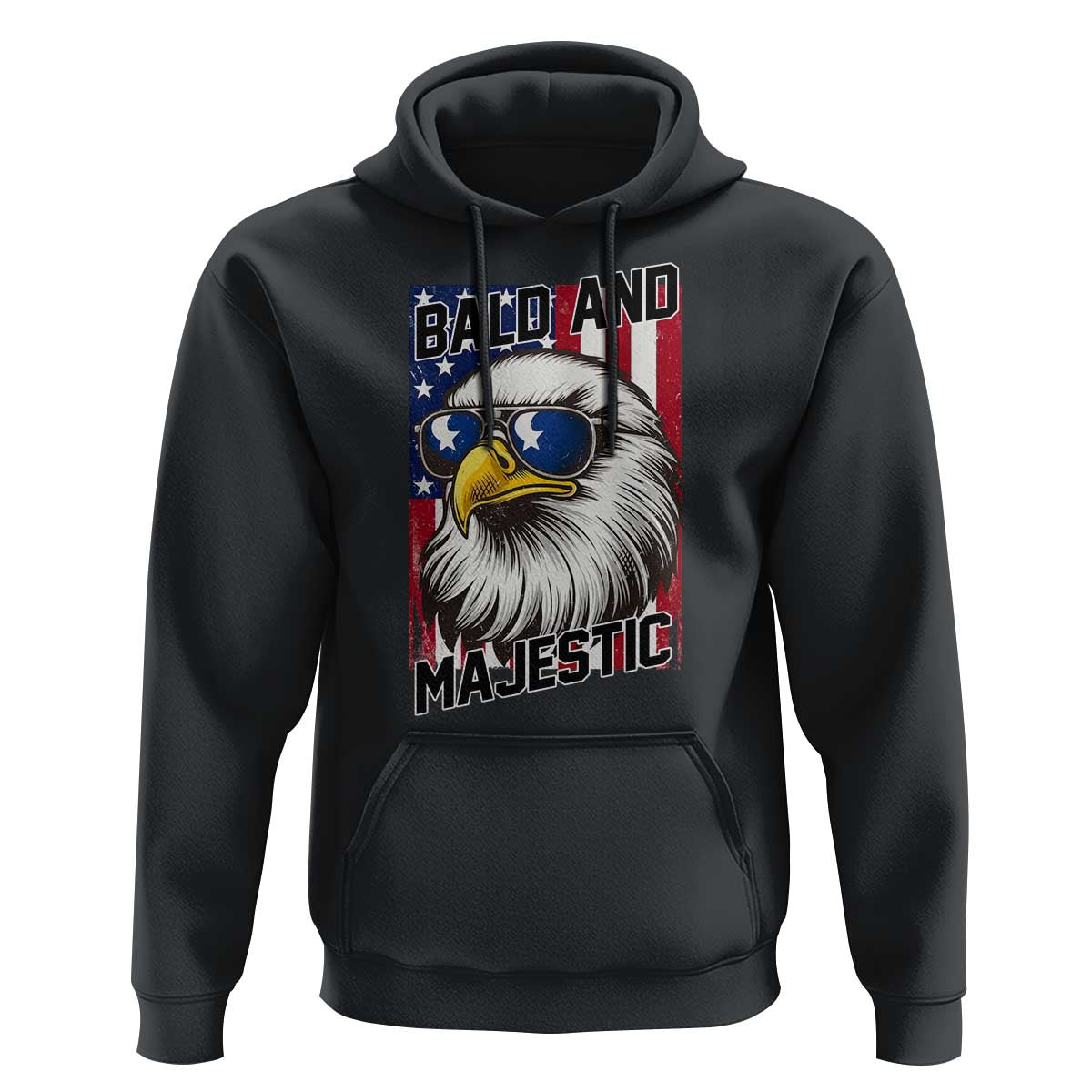 Bald and Majestic Hoodie Patriotic Bald Eagle 4th Of July