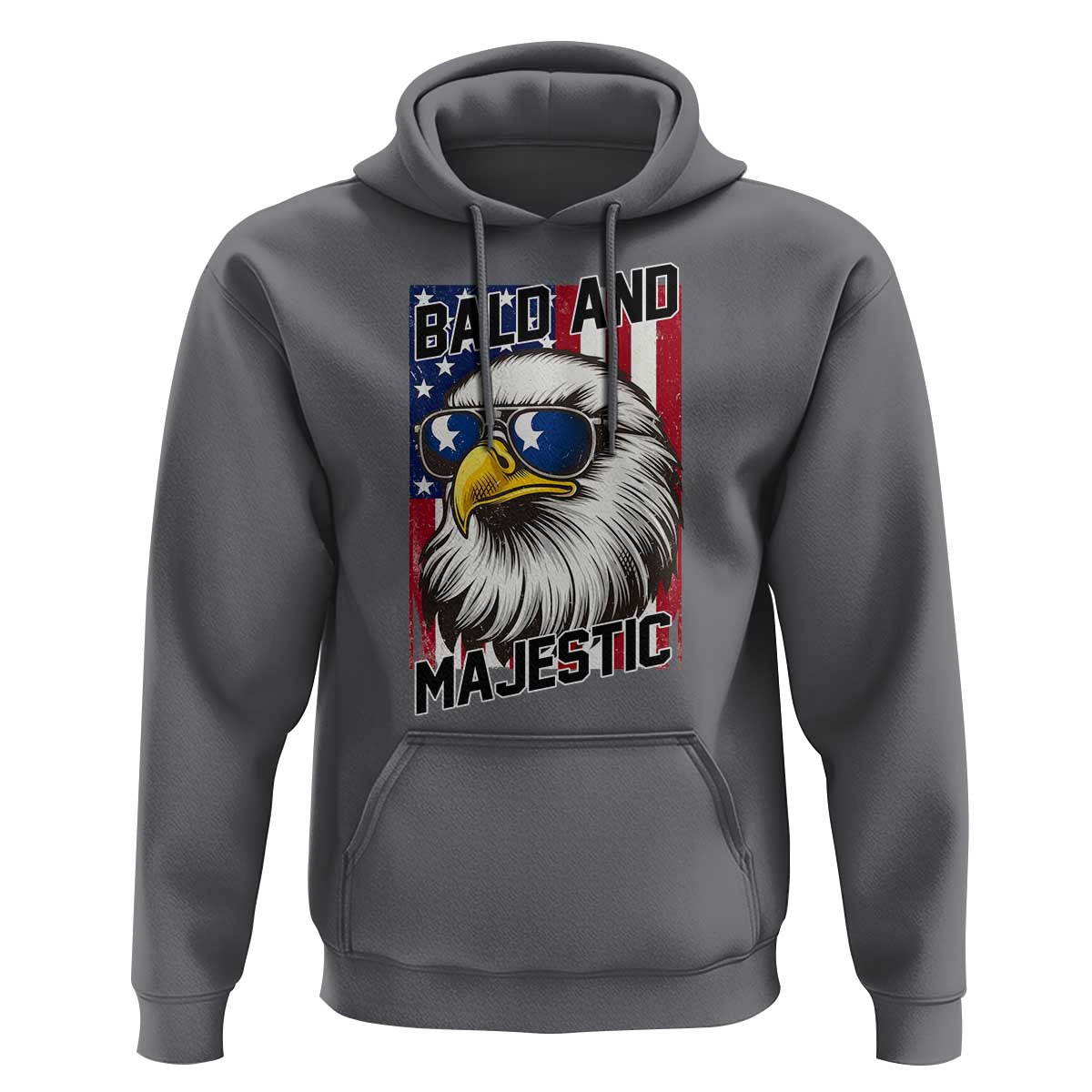 Bald and Majestic Hoodie Patriotic Bald Eagle 4th Of July