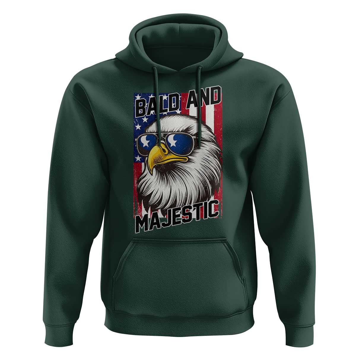 Bald and Majestic Hoodie Patriotic Bald Eagle 4th Of July