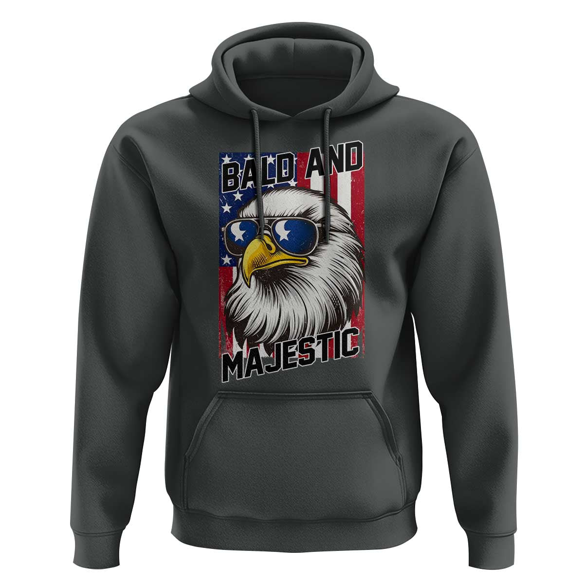 Bald and Majestic Hoodie Patriotic Bald Eagle 4th Of July