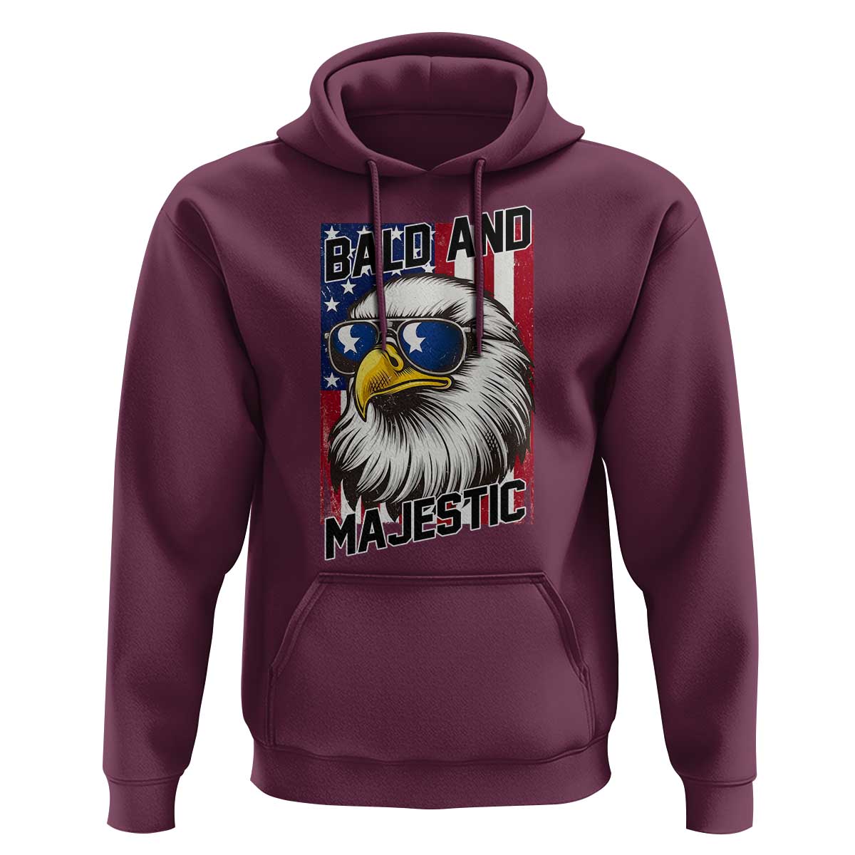 Bald and Majestic Hoodie Patriotic Bald Eagle 4th Of July