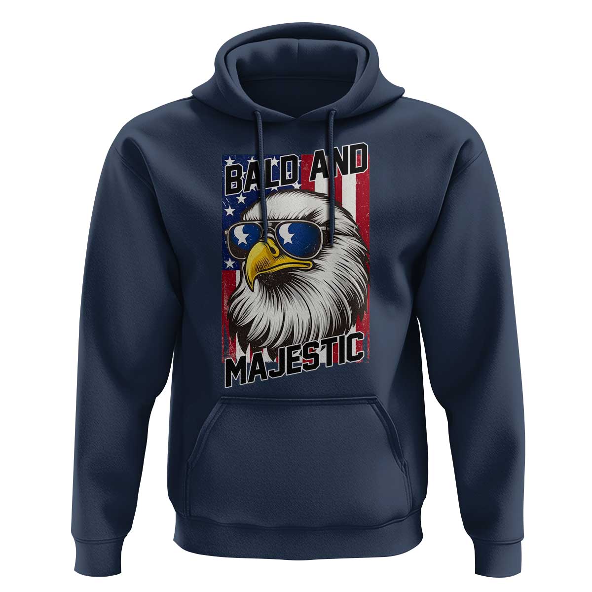 Bald and Majestic Hoodie Patriotic Bald Eagle 4th Of July