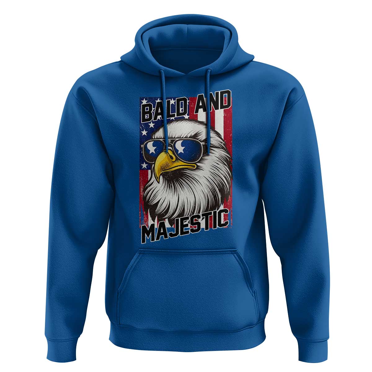 Bald and Majestic Hoodie Patriotic Bald Eagle 4th Of July