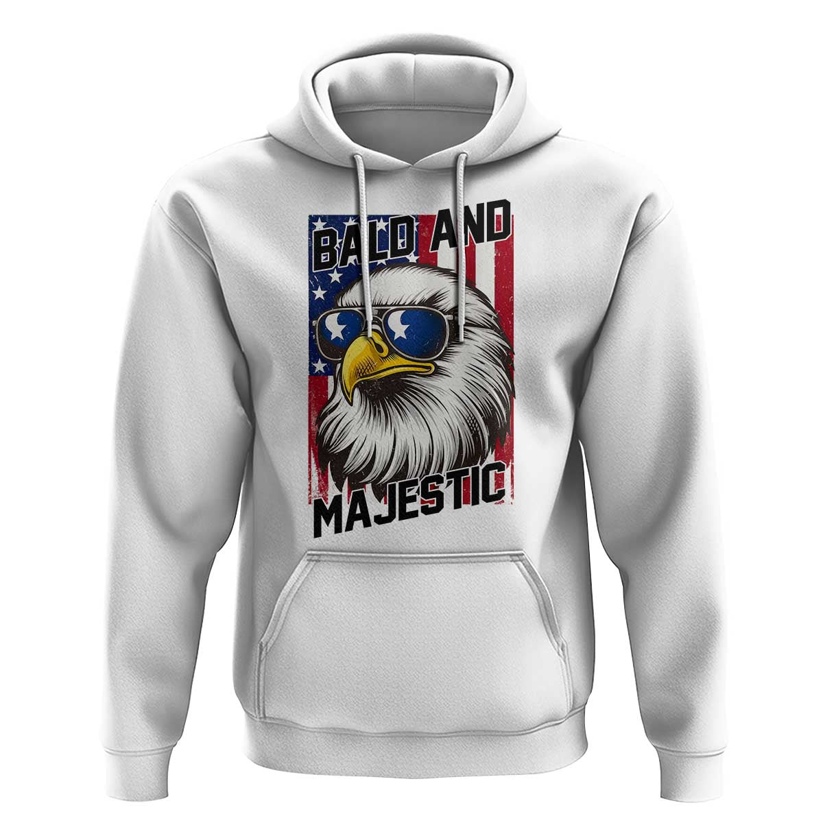Bald and Majestic Hoodie Patriotic Bald Eagle 4th Of July