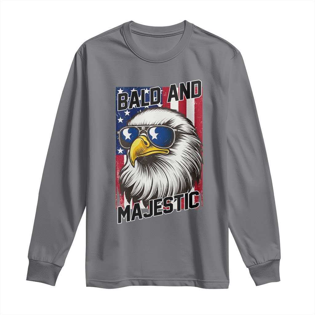 Bald and Majestic Long Sleeve Shirt Patriotic Bald Eagle 4th Of July