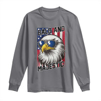 Bald and Majestic Long Sleeve Shirt Patriotic Bald Eagle 4th Of July