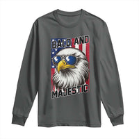 Bald and Majestic Long Sleeve Shirt Patriotic Bald Eagle 4th Of July