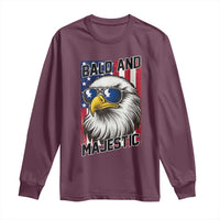 Bald and Majestic Long Sleeve Shirt Patriotic Bald Eagle 4th Of July