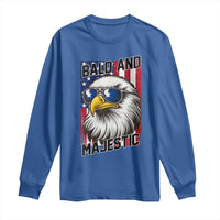 Bald and Majestic Long Sleeve Shirt Patriotic Bald Eagle 4th Of July