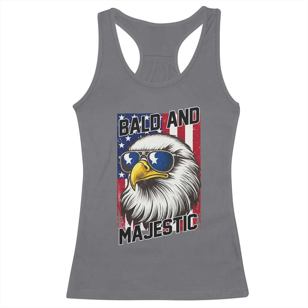 Bald and Majestic Racerback Tank Top Patriotic Bald Eagle 4th Of July