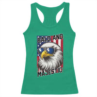 Bald and Majestic Racerback Tank Top Patriotic Bald Eagle 4th Of July