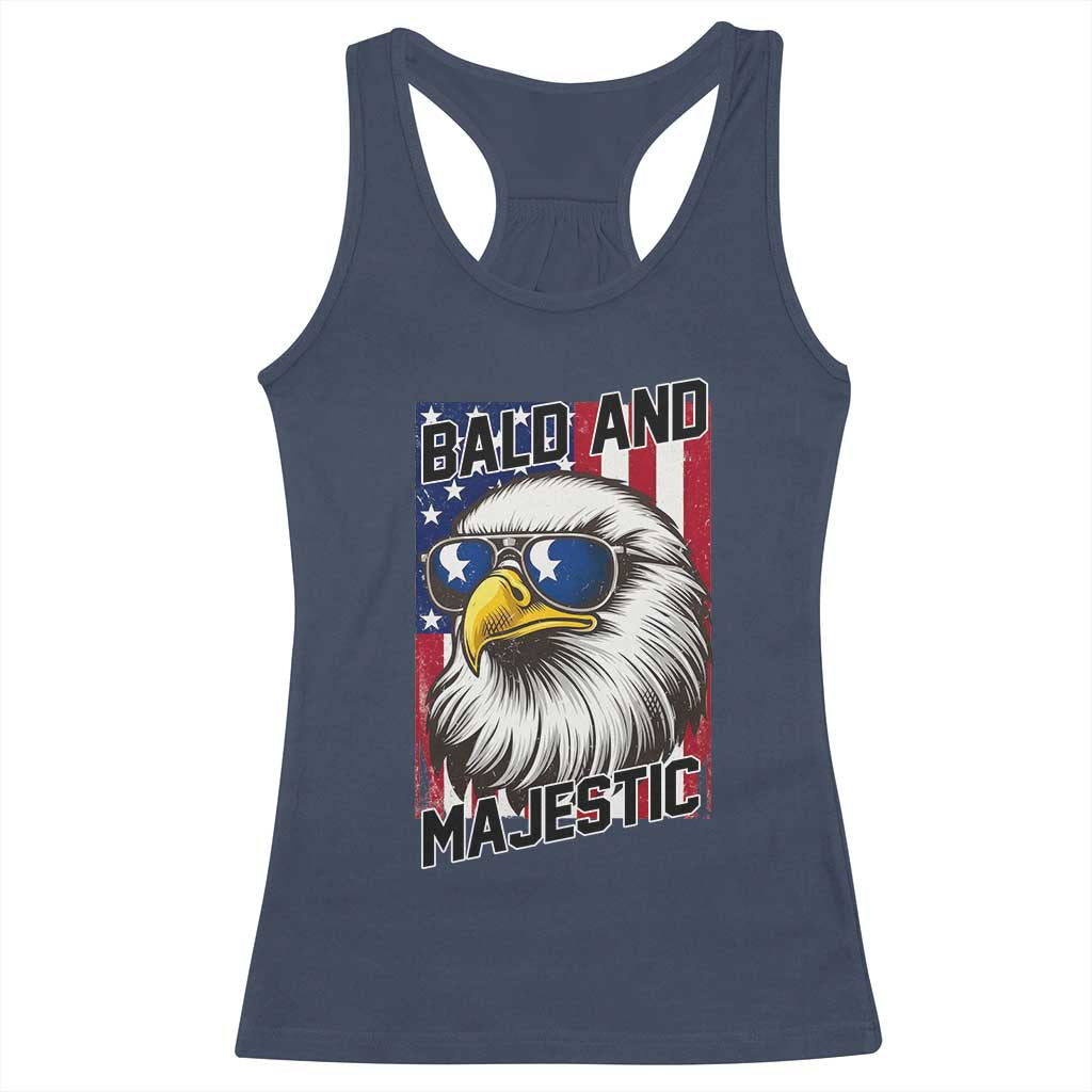 Bald and Majestic Racerback Tank Top Patriotic Bald Eagle 4th Of July
