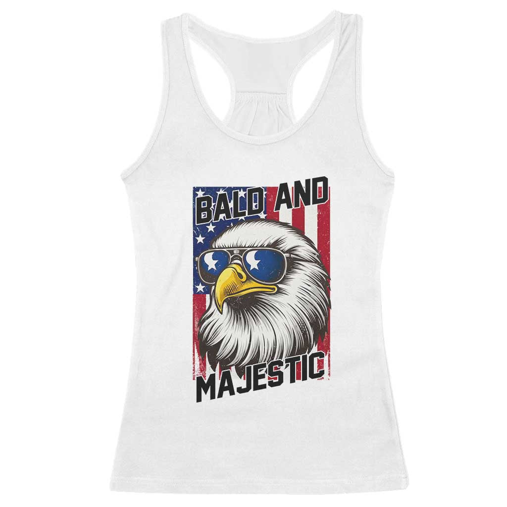Bald and Majestic Racerback Tank Top Patriotic Bald Eagle 4th Of July