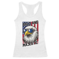 Bald and Majestic Racerback Tank Top Patriotic Bald Eagle 4th Of July