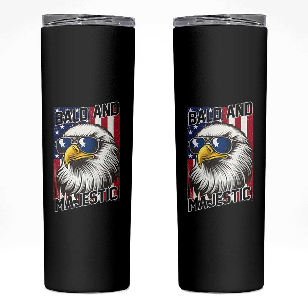 Bald and Majestic Skinny Tumbler Patriotic Bald Eagle 4th Of July