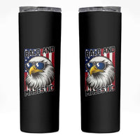 Bald and Majestic Skinny Tumbler Patriotic Bald Eagle 4th Of July