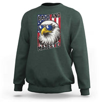 Bald and Majestic Sweatshirt Patriotic Bald Eagle 4th Of July