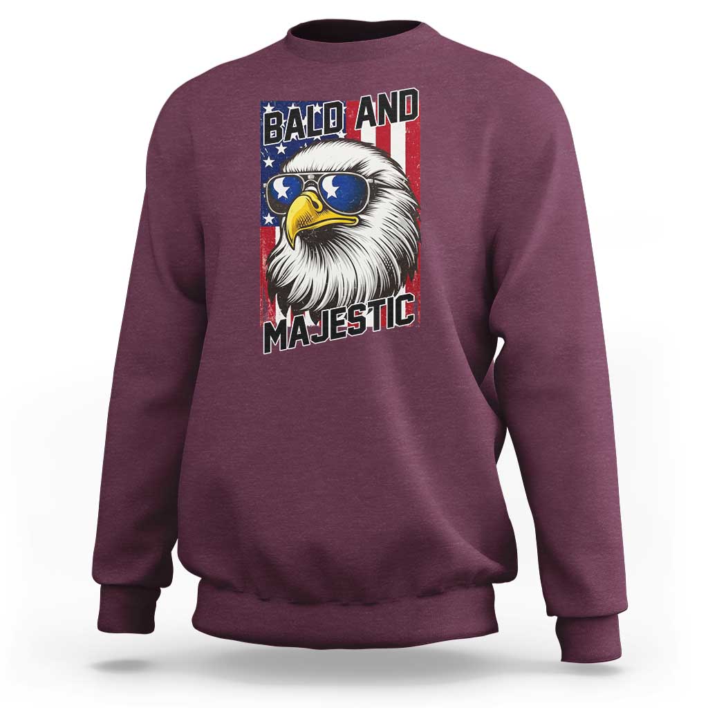 Bald and Majestic Sweatshirt Patriotic Bald Eagle 4th Of July