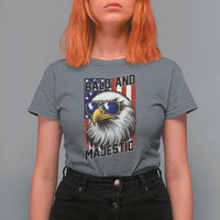 Bald and Majestic T Shirt For Women Patriotic Bald Eagle 4th Of July