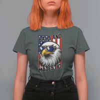 Bald and Majestic T Shirt For Women Patriotic Bald Eagle 4th Of July