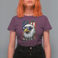 Bald and Majestic T Shirt For Women Patriotic Bald Eagle 4th Of July