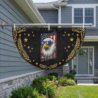 Bald and Majestic Patriotic Fan Flag Bald Eagle 4th Of July