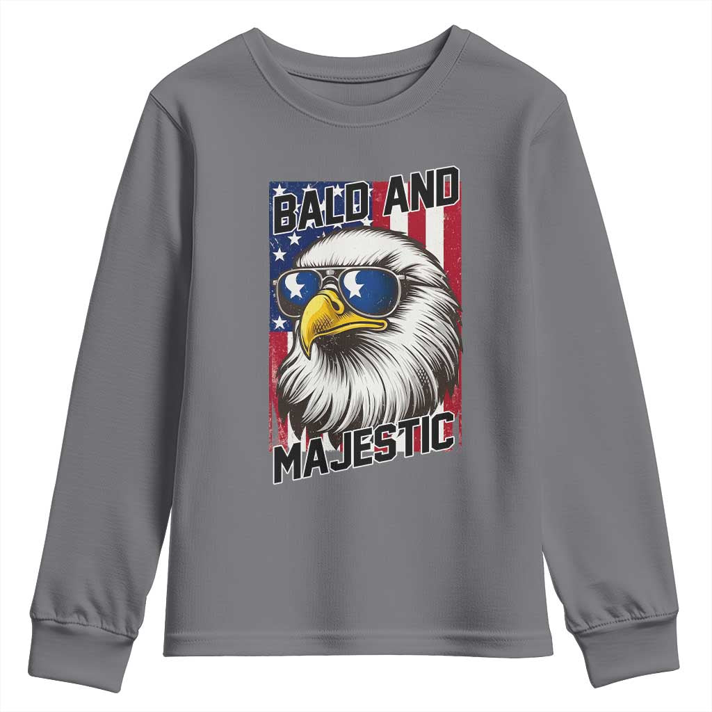 Bald and Majestic Youth Sweatshirt Patriotic Bald Eagle 4th Of July