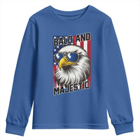 Bald and Majestic Youth Sweatshirt Patriotic Bald Eagle 4th Of July