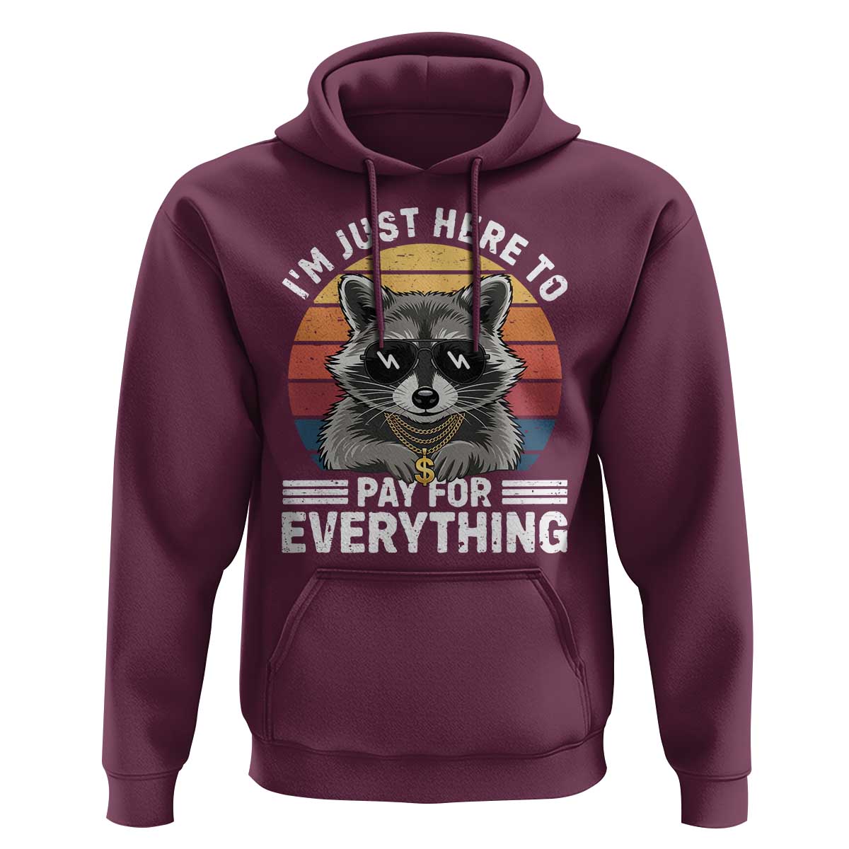I'm Just Here to Pay for Everything Hoodie Funny Raccoon Dad Granpa Joke