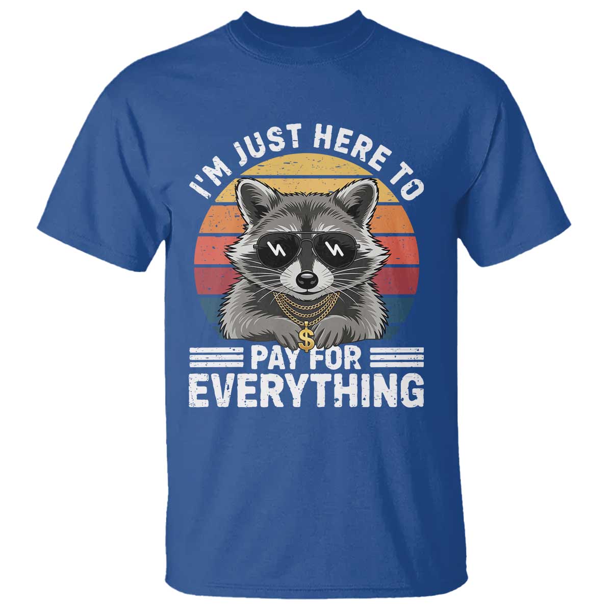 I'm Just Here to Pay for Everything T Shirt Funny Raccoon Dad Granpa Joke