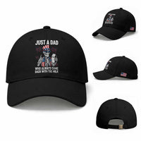 Just a Dad Who Always Came Back with The Milk Baseball Cap Funny Skeleton Dad 4th Of July
