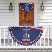 Just a Dad Who Always Came Back with The Milk Patriotic Fan Flag Funny Skeleton Dad 4th Of July