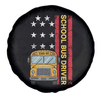 Patriotic School Bus Driver USA American Flag Spare Tire Cover