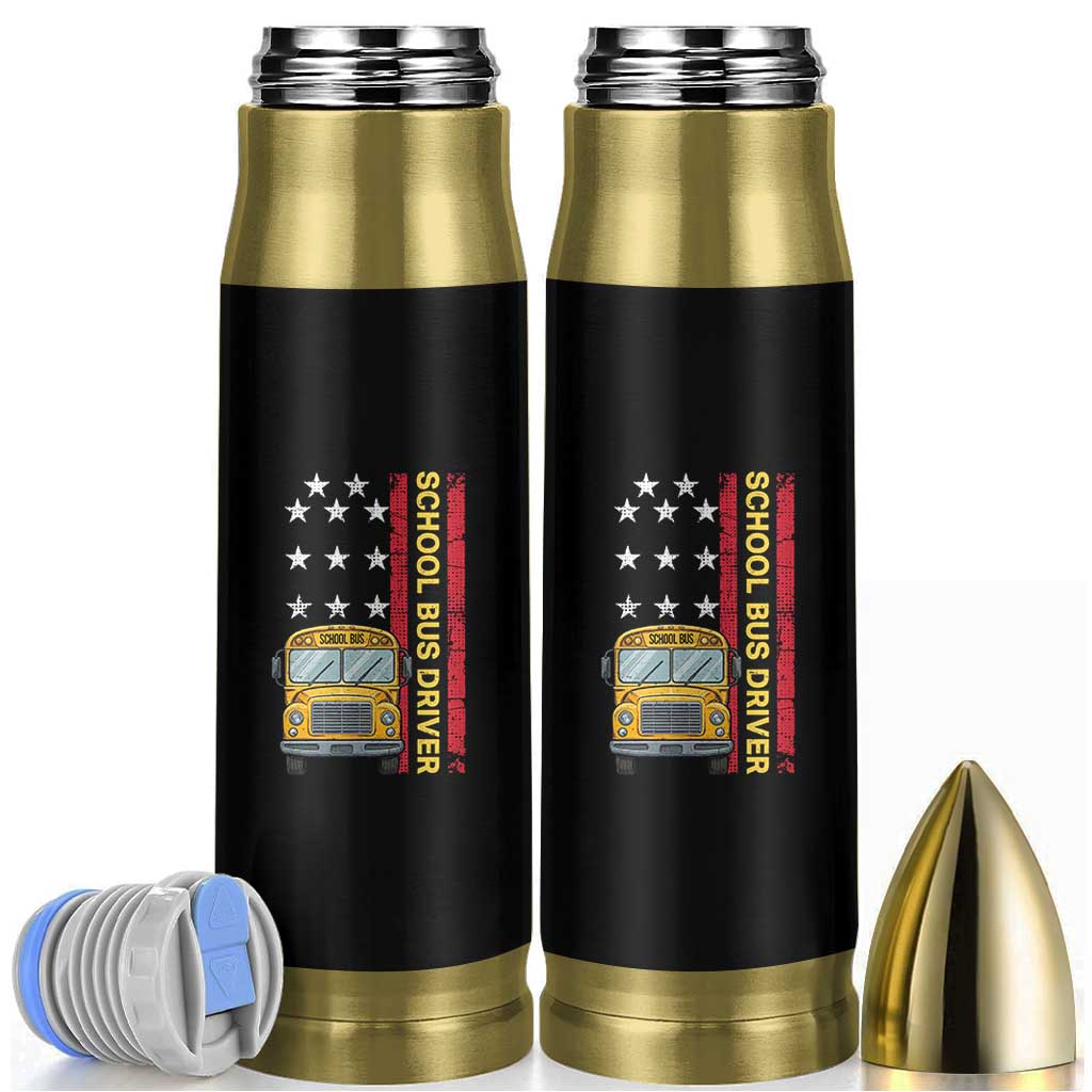 Patriotic School Bus Driver USA American Flag Bullet Tumbler
