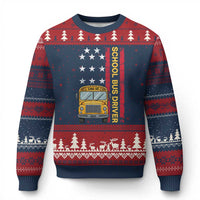 Patriotic School Bus Driver USA American Flag Ugly Christmas Sweater