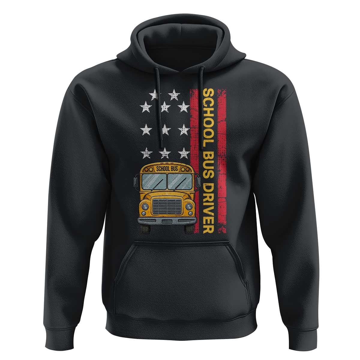 Patriotic School Bus Driver USA American Flag Hoodie