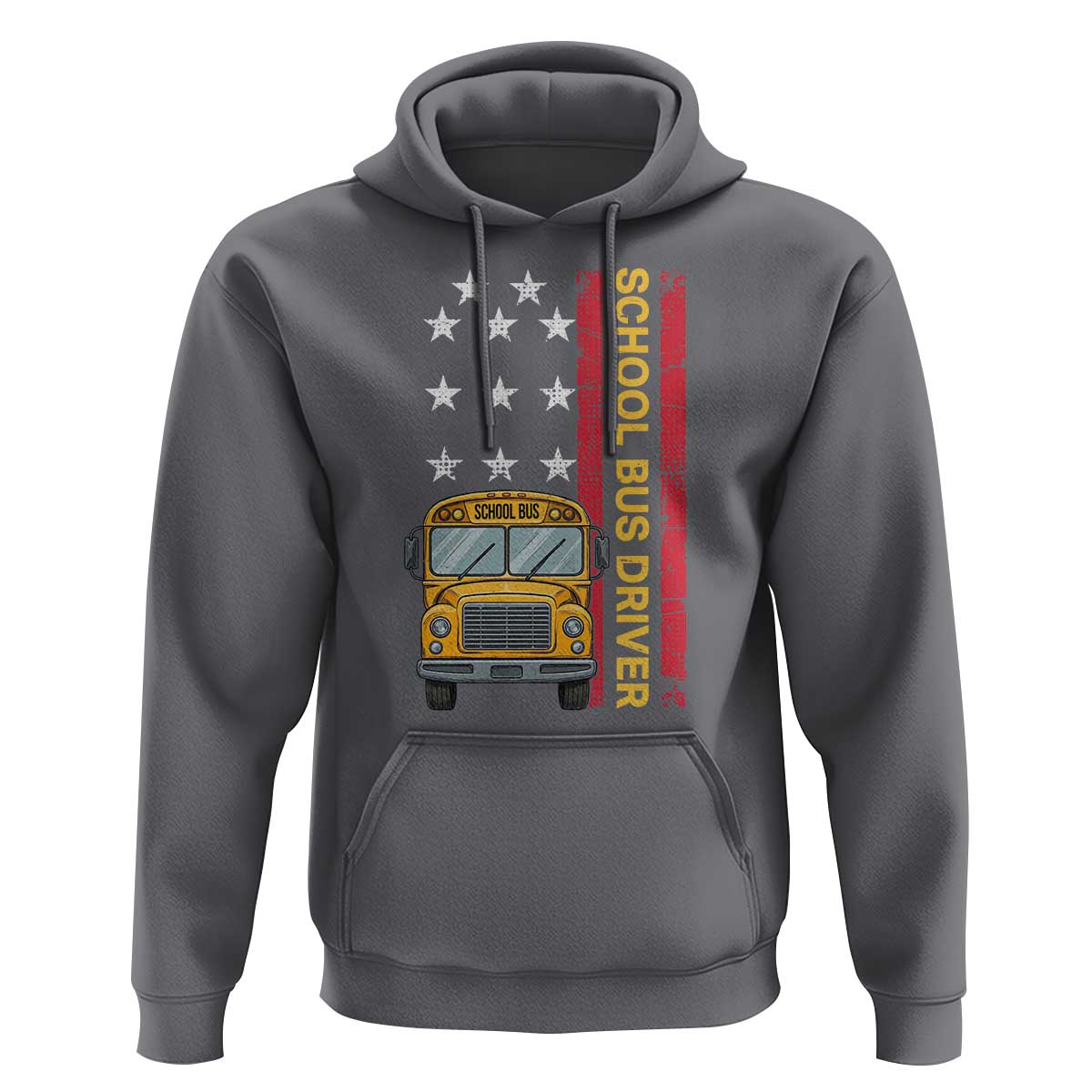 Patriotic School Bus Driver USA American Flag Hoodie