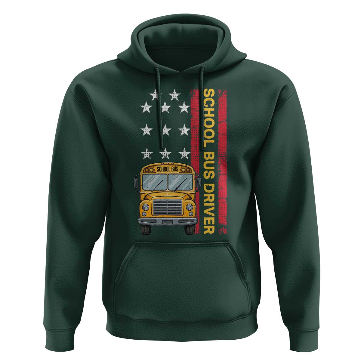 Patriotic School Bus Driver USA American Flag Hoodie