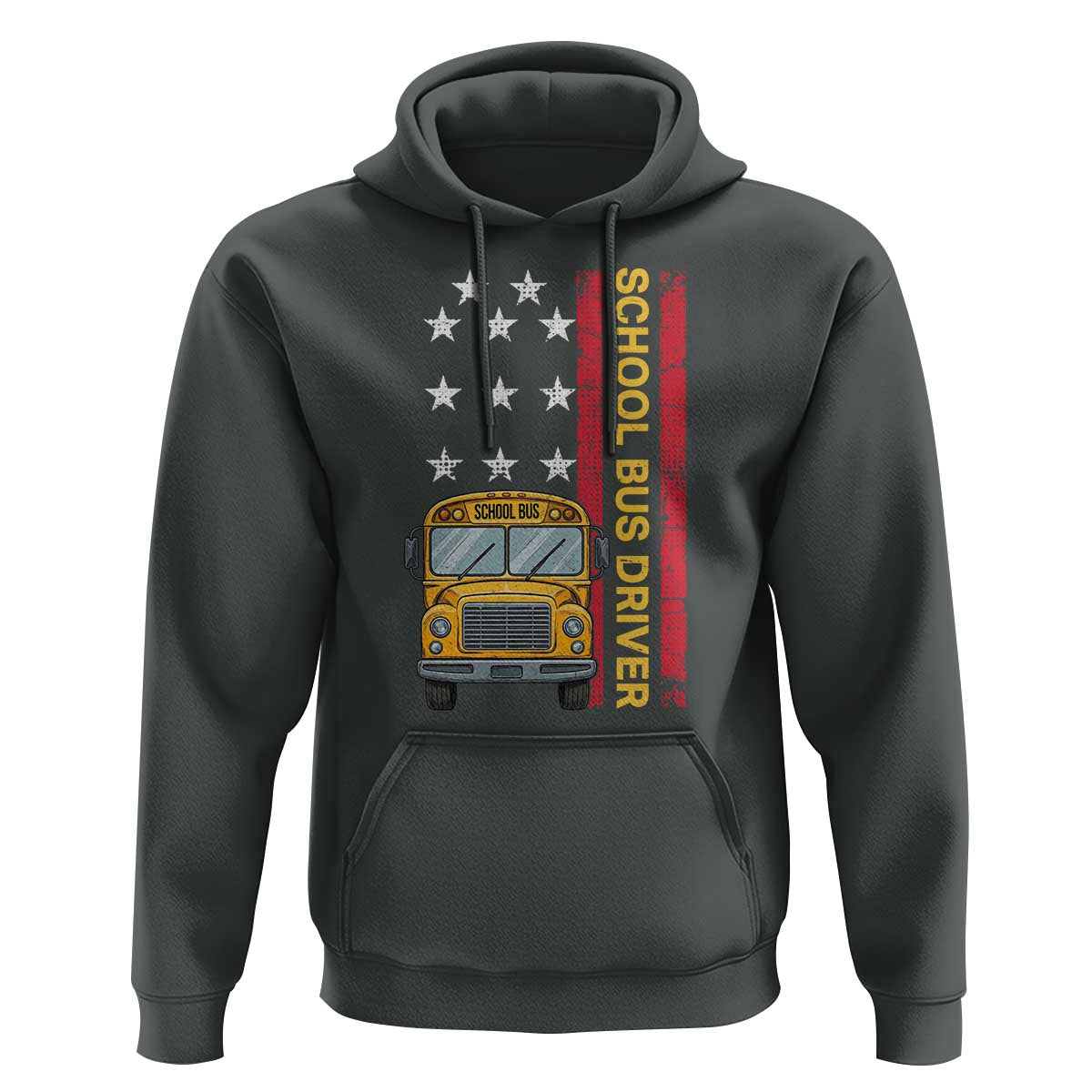 Patriotic School Bus Driver USA American Flag Hoodie