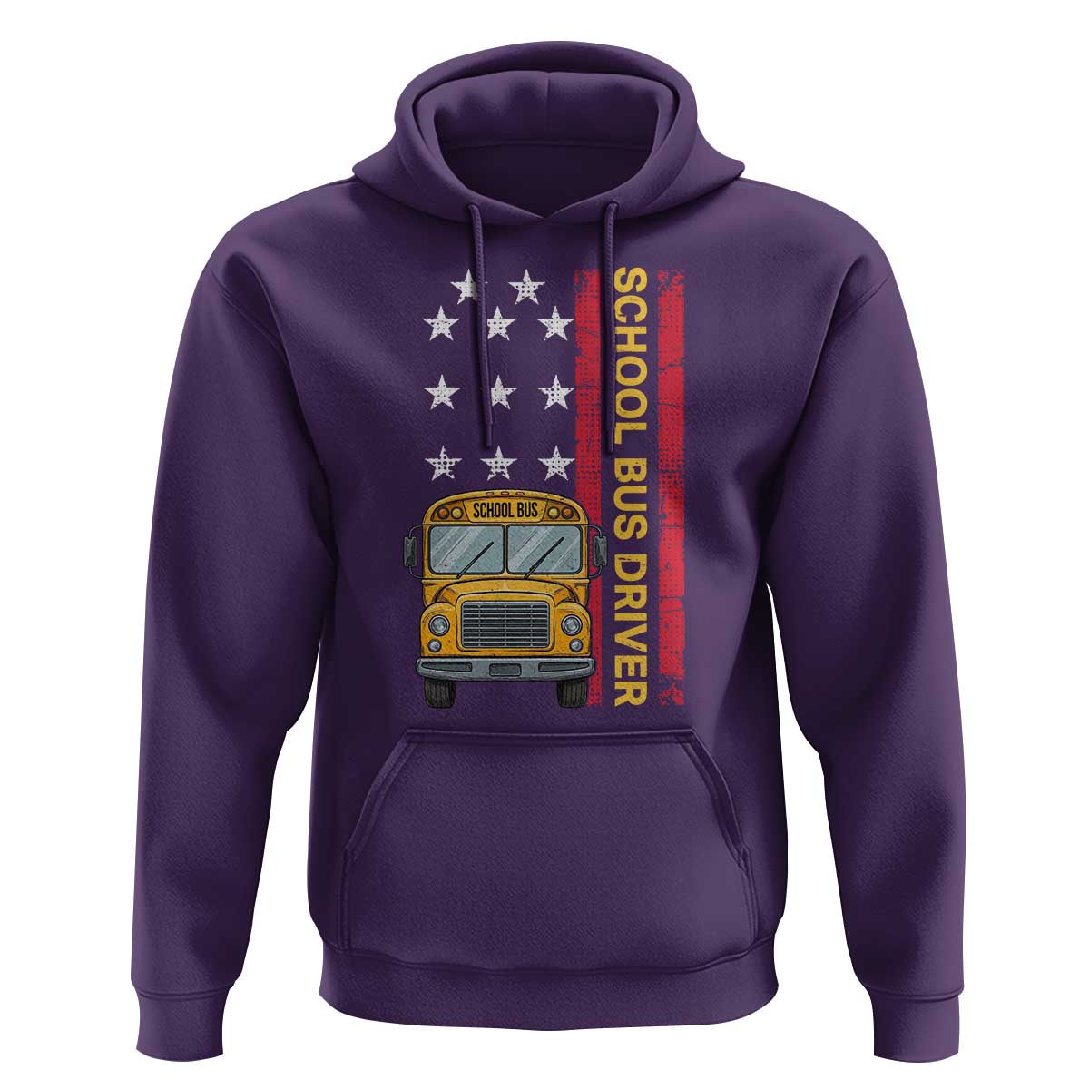 Patriotic School Bus Driver USA American Flag Hoodie