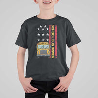 Patriotic School Bus Driver USA American Flag T Shirt For Kid