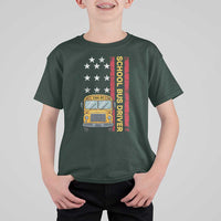 Patriotic School Bus Driver USA American Flag T Shirt For Kid