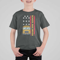 Patriotic School Bus Driver USA American Flag T Shirt For Kid