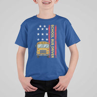 Patriotic School Bus Driver USA American Flag T Shirt For Kid